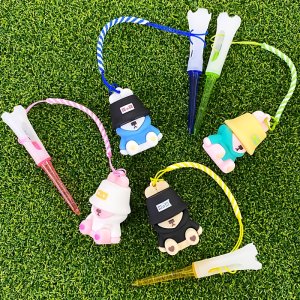 3/6pcs 창의적인 골프 티, 귀여운 토끼 장식이 있는 83Mm 내구성 있는 부드러운 고무 헤드 볼 홀더, 잃어버리지 않도록 문자열이 장착되어 있습니다. 플레이어 및 액세서리에게