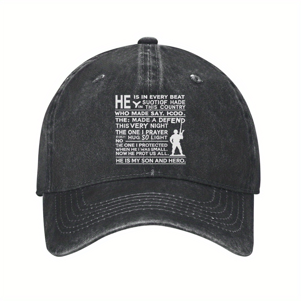 1pc 독립 <b>운동</b> 야구 모자 &quot;&quot;<b>HE IS</b> IN EVERY BEAT&quot;&quot; &amp; &quot;&quot;<b>HE IS</b> MY SON AND HERO&quot;&quot; - 조절 가능한 스냅백, 통기성 면, 남녀 공용 빈티지 스