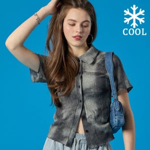 [KOLEAT][콜릿] 미디 크롭 쿨링 마몽 타이다이 반팔티 가디건_블랙(K1714369316931083BK01)