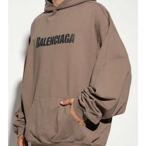 발렌시아가 후드 티셔츠 729361 TNVL2 7761 라프리마 CAPS 디스트로이드 로고