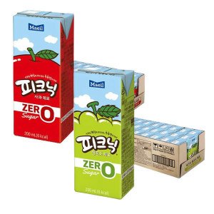 매일유업 피크닉 제로 사과 200ml 24팩 + 피크닉 제로 청포도 200ml 24팩