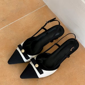 [밀로바니] 마르소 투톤 코인 슬링백힐 5cm