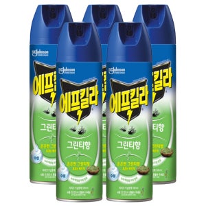 에프킬라 큐 수성에어로졸 모기 스프레이 그린티향  500ml  5개
