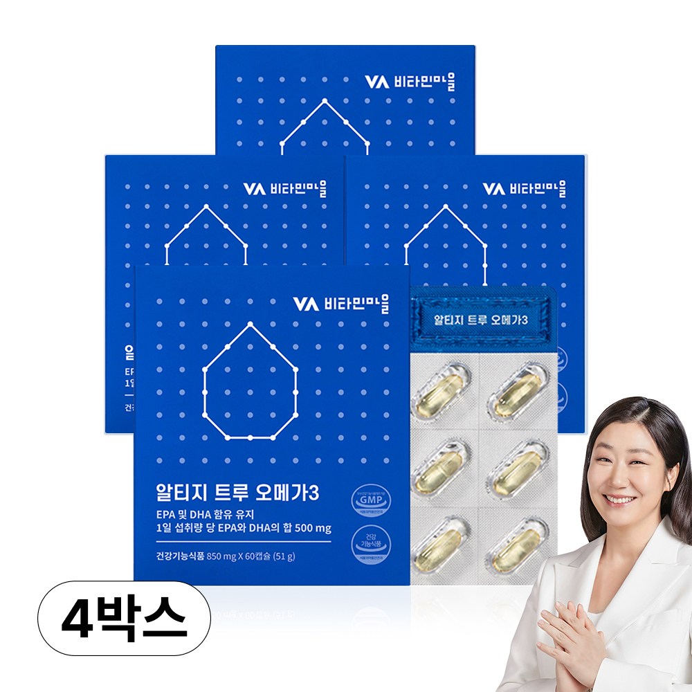 비타민마을 알티지 <b>트루</b> <b>오메가3</b>  60정  4개