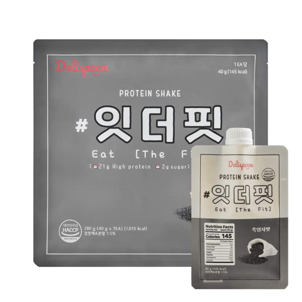 오그래 잇더핏 단백질 쉐이크 파우치 흑임자 40g, 7포, 1개