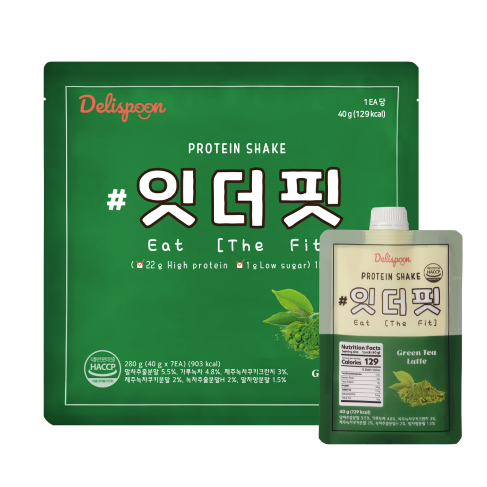 오그래 잇더핏 단백질 쉐이크 파우치 녹차라떼 40g, 7포, 1개