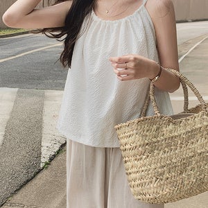 [MADE][시어서커/휴가룩]바엔 홀터넥 나시 블라우스