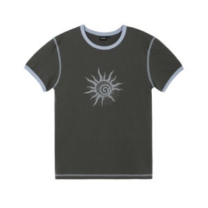 [아캄] Cracked Sun Ringer Top (Dark Gray) AK25TOP14DG