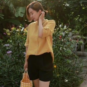 린넨 헨리넥 셔츠