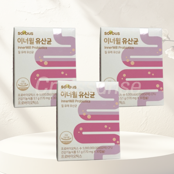 <b>소버스</b> <b>소버스</b> 이너윌 <b>질</b> 유래 <b>유산균</b> 프로바이오틱스 3박스 (90캡슐)
