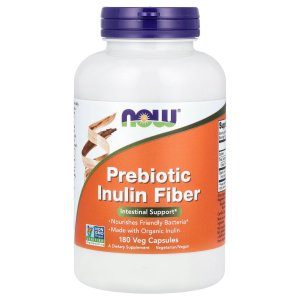 나우푸드 NOW Foods Prebiotic Inulin Fiber 1950 mg 180 Veg Capsules 650 mg per Capsule