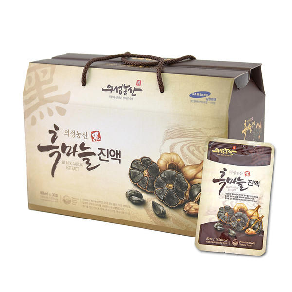 <b>의성농산</b> 명품 의성 흑마늘 오직 흑마늘만 넣고 만든 흑마늘 진액 80ml 30팩  2.4L  1개