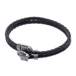 [베르사체] SS25 여성 메두사 로고 레더 팔찌 DG05579 DMTN D41UB