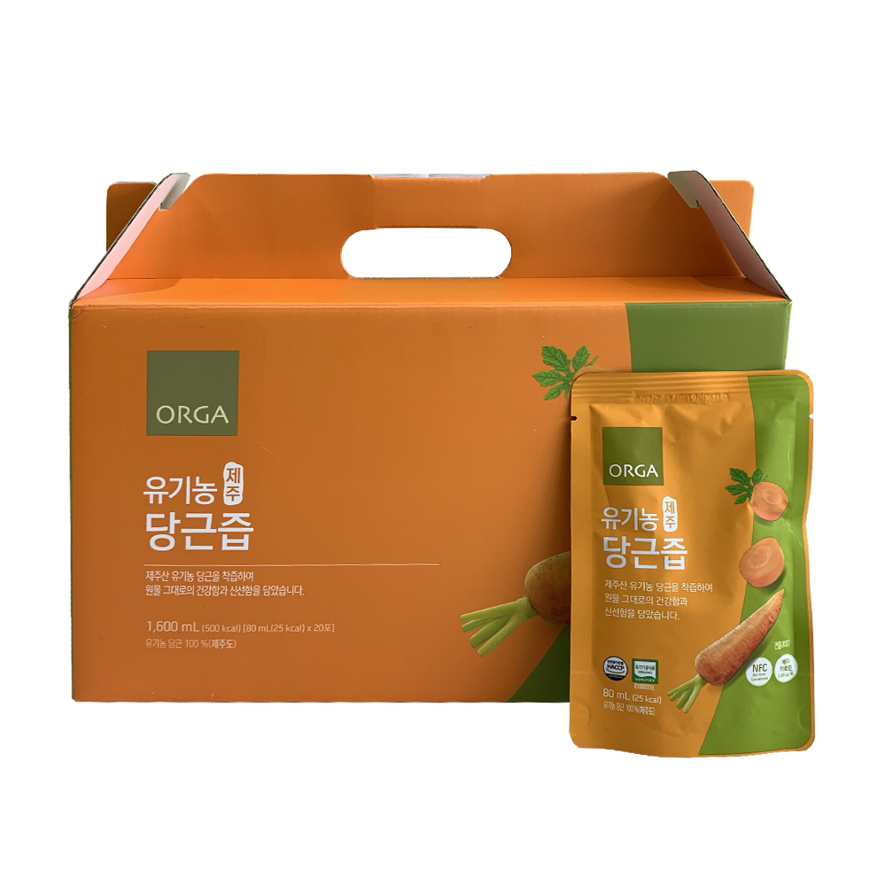 <b>올가홀푸드</b> 유기농 제주 당근즙 20p  1개  1.6L