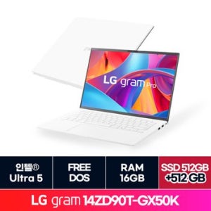 LG그램 14인치 14ZD90T-GX50K + SSD 512GB 추가 ON