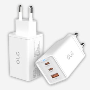 올지 65W 초고속 멀티 충전기 3포트 PD PPS 급속 충전 어댑터 C타입 8핀 5핀 USB 스마트폰 핸드폰 태블릿_OLGL034