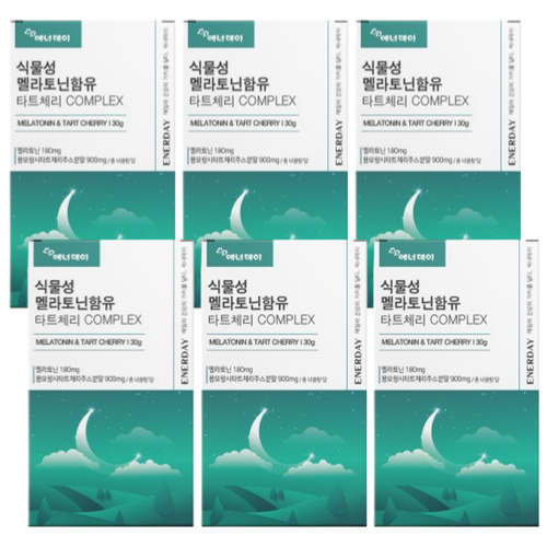 <b>에너데이</b> 식물성 멜라토닌 4+2(6개) 수면유도영양제 잠잘자는약 <b>꿀잠</b> 잠잘오게하는영양제 숙면보조제