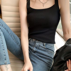 유럽과 미국 패션 인어 레이어 캐미솔 스웨터