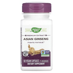 네이쳐스웨이 Natures Way Premium Extract Asian Ginseng 550 mg 60 Vegan Capsules