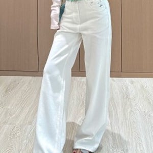 2504264 박하 벨티드 화이트 데님 팬츠