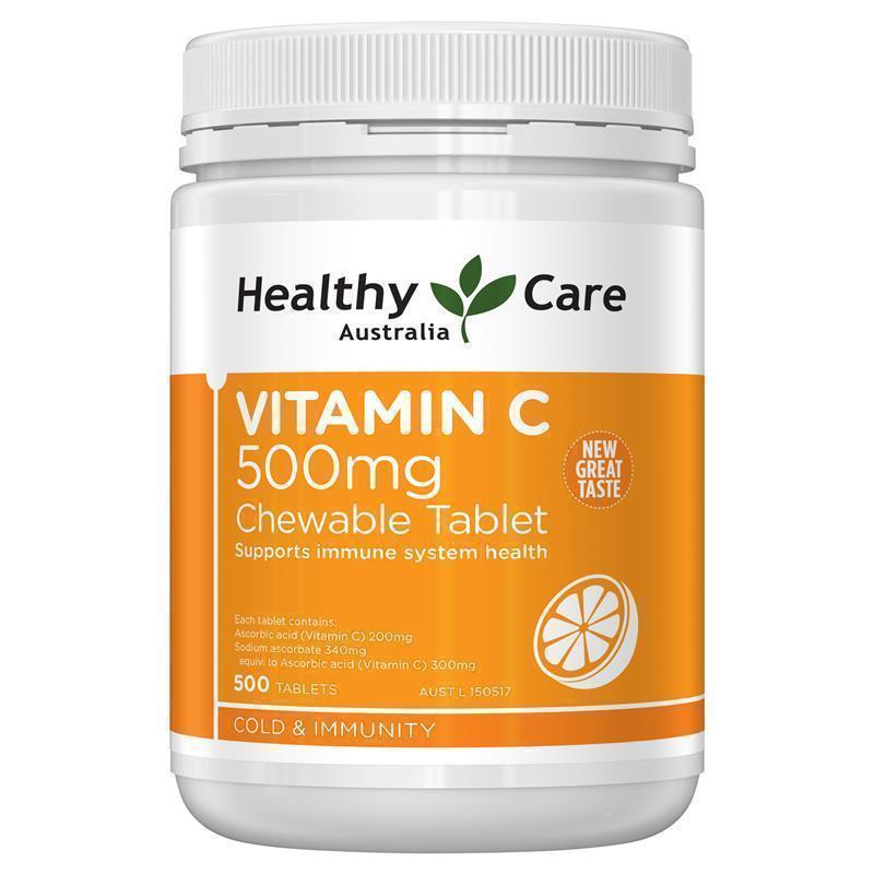 헬시케어 호주 내수용 헬씨케어 <b>비타민C</b> 500mg 츄어블 500정