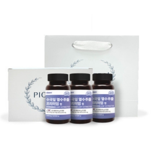 픽커스 <b>수국잎</b> 열수<b>추출물</b> 프리미엄 정 선물세트 1000mg x 180정, 1개