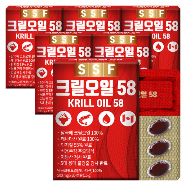 순수식품 <b>크릴오일</b> 인지질<b>58</b>%이상원료 6박스(180캡슐)