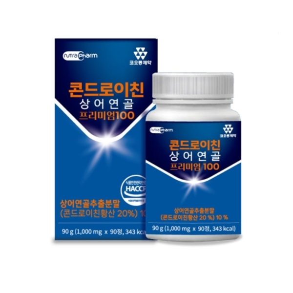코오롱제약 코오롱 콘드로이친 90정 3개월분 상어연골 프리미엄 100 관절엔 1200 mg