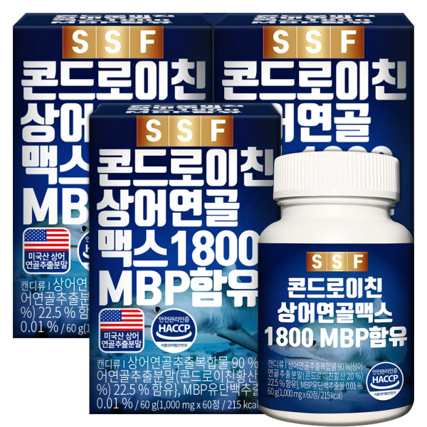 순수식품 콘드로이친 <b>상어연골</b> 1800 MBP 엠비피 3박스(180정) 보스웰리아 해조칼슘