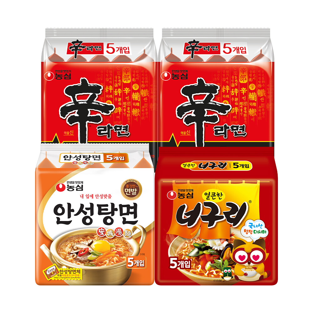 신라면10입 +안성탕면5입 +너구리5입 (총 20봉) (13,570원) (무료)