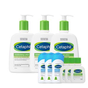 세타필 세타필 로션 473ml 3개 +세타필 모이스춰라이징 로션 29ml 3개+갈더마 미니 바디워시 50ml 3개