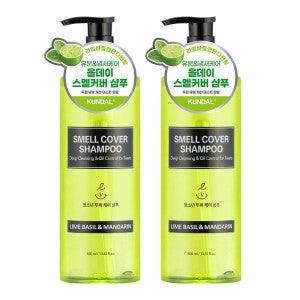 쿤달 (리필 증정) 올데이 스멜커버 청소년샴푸 라임바질앤만다린 400ml x2
