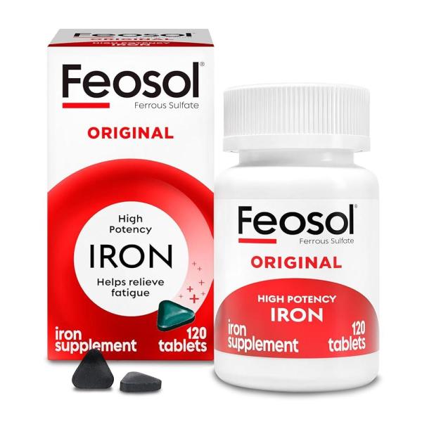 Feosol 오리지널 철분 보충제 정제 비헴 알약 당 325mg 황산철원소 65mg 하루 1개 120개 4개월 분량
