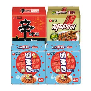 농심 배홍동 8입 + 신라면 5입 + 짜파게티 5입 (총 18봉)