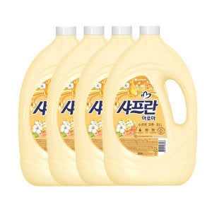 샤프란 기분좋은향기 샤프란 섬유유연제 소프트코튼 3.1L 4개