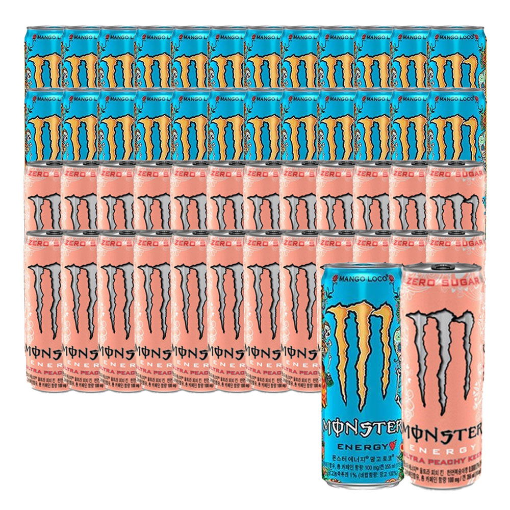 몬스터 에너지 망고로코+피치킨 355ml 48캔 (각 24캔) (50,450원) (무료)