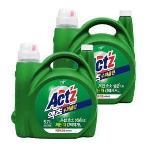 피죤 액체세제 대용량 액츠 수퍼클린 찌든때 5.7L 2개 겸용