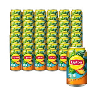 롯데칠성 립톤 아이스티 복숭아맛 제로 355ml 48캔 복숭아맛 음료/ 홍차음료 / 아이스티 / 제로칼로리