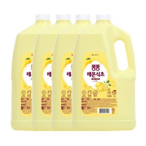 퐁퐁 퐁퐁 주방세제 레몬식초 3000ML  4개