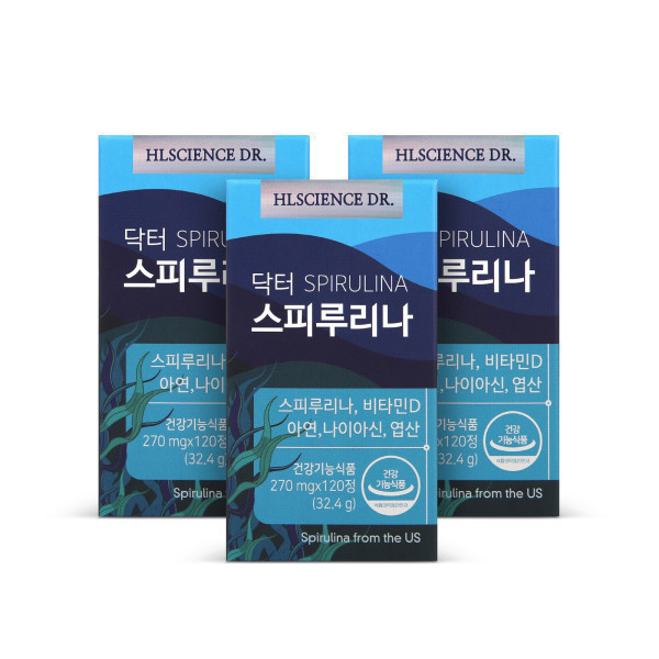 <b>에이치엘사이언스</b> 닥터스피루리나 멀티비타민/아연/피부/<b>항산화</b> 3개월