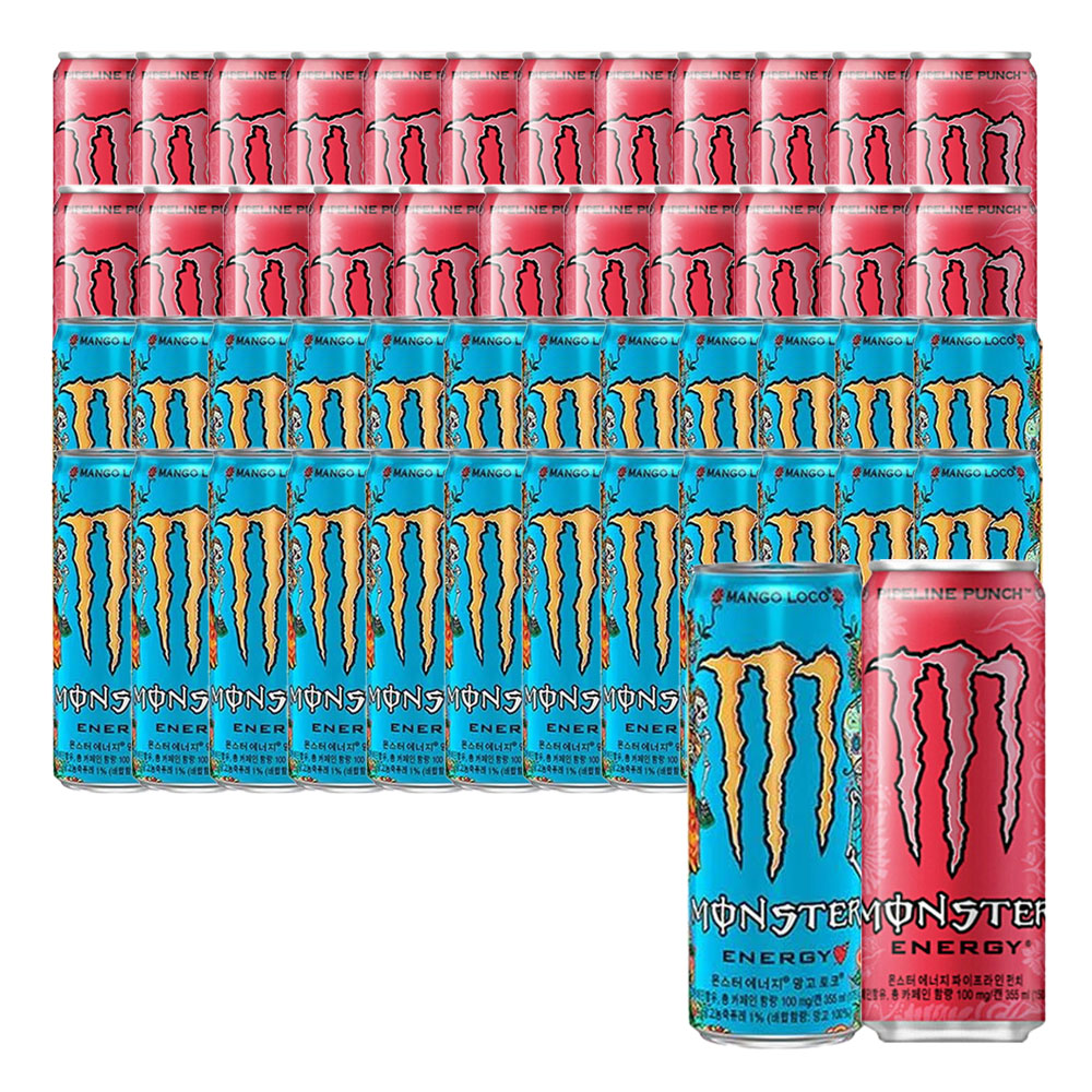 몬스터 에너지 망고로코+파이프라인펀치 355ml 48캔 (48,480원) (무료)