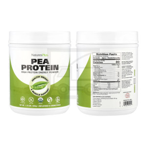 NaturesPlus <b>네이처스플러스</b> 오가닉 완두콩 프로틴 파우더 500g 헬스 <b>운동</b> 보충제 근력 지구력 회복력