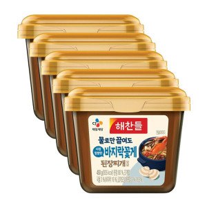 CJ제일제당 해찬들 물로만 끓여도 시원깔끔한 바지락꽃게 된장찌개 양념 450g 5개
