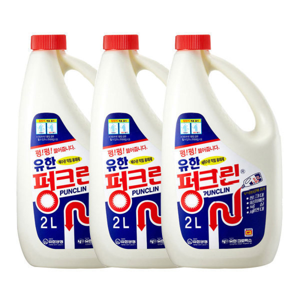 유한양행 펑크린 2L 3개 /배수구클리너 배수구세정제