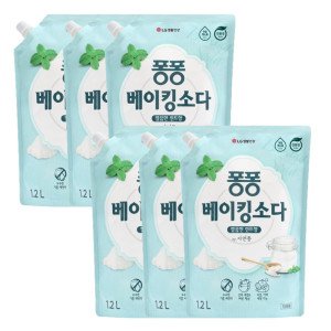 퐁퐁 퐁퐁 주방세제 베이킹소다 리필 1200ml 6개
