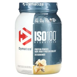 <b>다이마티즈뉴트리션</b> (아이허브) ISO100 가수분해 100% 분리유청단백질 고메 바닐라 610g(1.34lb) 해외직구