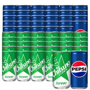 롯데칠성 펩시콜라 210ml x 30캔 + 칠성사이다 210ml x 30캔