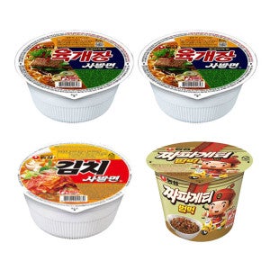 농심 육개장 사발면 12개+김치사발면6개+짜파게티범벅6개 (총 24개)