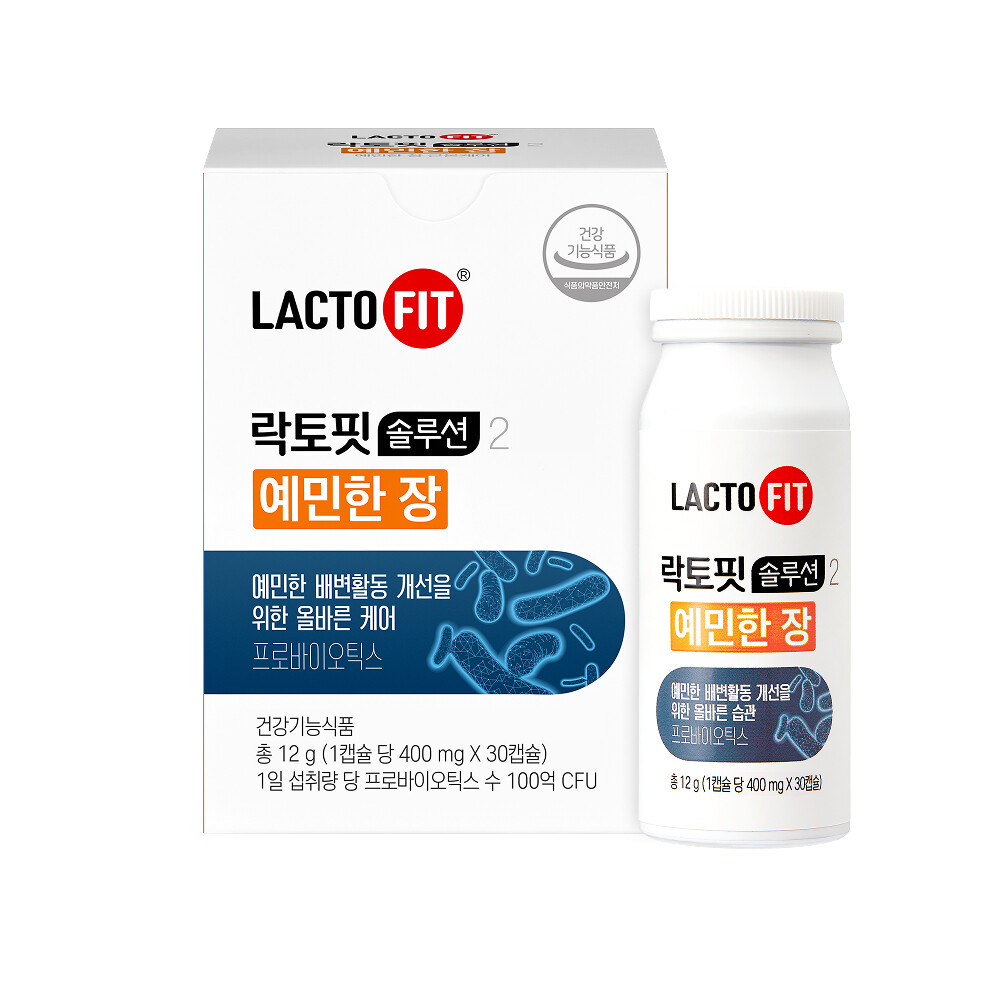 락토핏솔루션 종근당건강 <b>락토핏 솔루션 2 예민한 장</b> 1개(30캡슐) 1개월