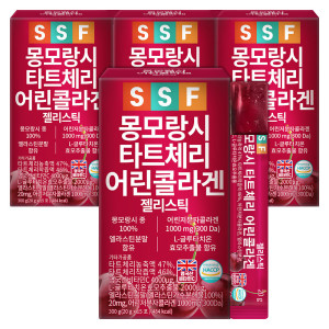 순수식품 몽모랑시 <b>타트체리 콜라겐</b> 젤리 스틱 300달톤 4박스(60포) 비타민C 글루타치온